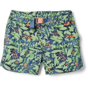 REI Co-op Sahara Amphib Colorful Sun Leaves Belted Hiking Shorts Baggies Large
